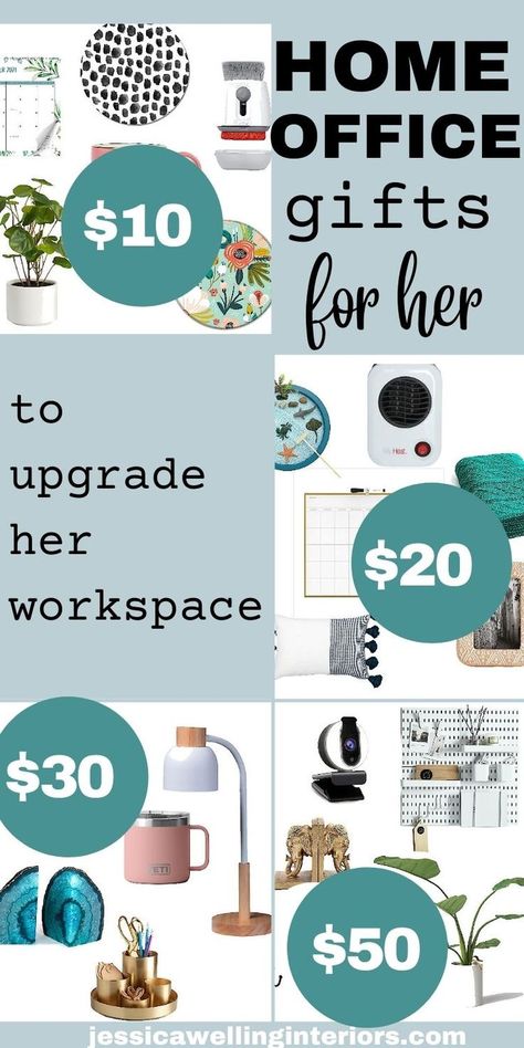 Home Office Gifts for Her to Upgrade Her Workspace: collage of gifts for a home office from desk lamps to mugs to zen gardens Gifts For Office Desk, Home Office Gifts, New Office Gift Ideas, Best Office Gifts, Office Gift Ideas, Side Shaved, Office Decor For Women, Best Home Office, Vintage Home Office