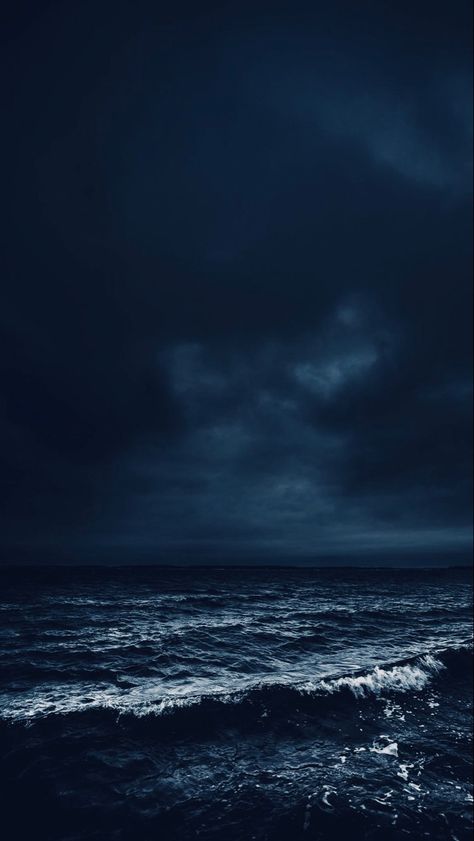 Stormy Sea Aesthetic, Dark Blue Ocean Aesthetic, Dark & Stormy, Dark Ocean, Wallpapers For Mobile Phones, Fire Image, Dark Sea, Stormy Sea, Aesthetic Blue