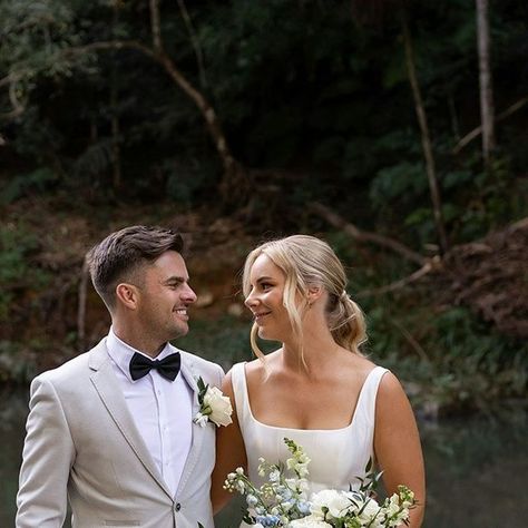 Sassi Holford | Couture Bridal on Instagram: ""I saw a photo of the Charlotte dress on Instagram just after getting engaged and instantly fell in love with it. It was an absolute mission to source it in Australia, but thankfully a boutique in Melbourne ordered it in after I inquired about it.  Our wedding day was magical and undeniably the best day of my life. I got so many compliments on my dress and how well it suited me. I felt beautiful in it and absolutely loved the elegance in its simplicity."  Sassi Holford bride Lauren   Photographer: @nsiproductions Stockist: @bluebellbridal Venue: @austinvilla_estate Florist: @blushandrosefloraldesigns Hair: @hairbylaceygc Make Up: @elizajademakeup  #sassiholford #sassiholfordbride #sassiholfordweddingdress #alineweddingdress #squareneckweddingdr Sassi Holford, Best Day Of My Life, Wedding Dr, Charlotte Dress, Aline Wedding Dress, Couture Bridal, The Best Day, Day Of My Life, Getting Engaged