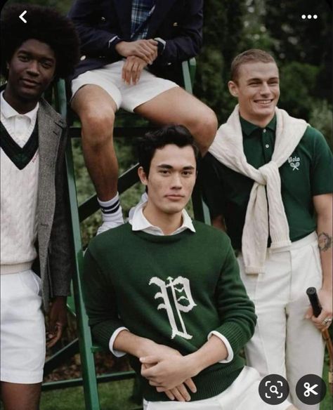 Stanford Outfit, Winter Fit Ideas, Prep School Aesthetic, Ralph Lauren Photoshoot, Golf Logo Design, Country Club Outfit, Letterman Sweaters, Racquet Club, Preppy Boys