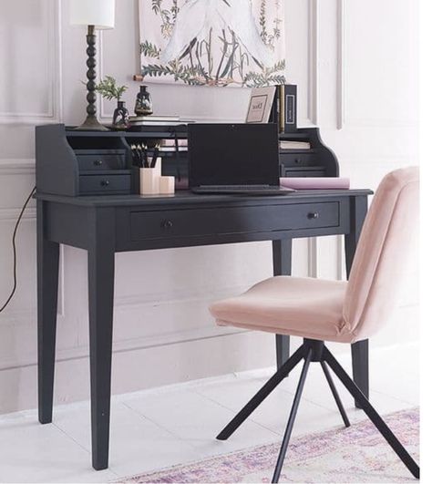 Painted Writing Desk, Make Up Desk, Home Office Cabinet, Pretty Desk, Desk Dressing Table, Creative Studio Space, Pretty Desks, Bedroom Redesign, Home Office Cabinets