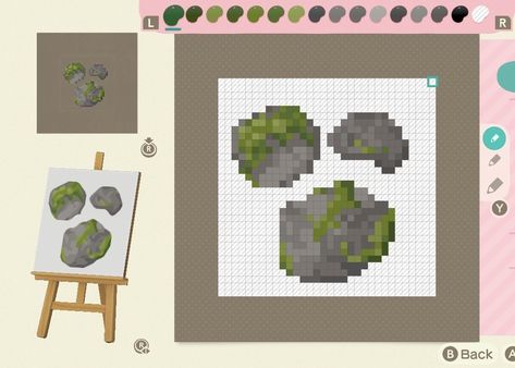 Animal Crossing Designs — i made some natural stone paths! i wanted... Acnh Paths Designs Pattern, Acnh Stones Design, Stone Design Animal Crossing, Animal Crossing Paths Designs, Stone Pattern Animal Crossing, Acnh Stones Codes, Animal Crossing Path Design Pixel, Acnh Pro Design Grid, Stone Design Acnh