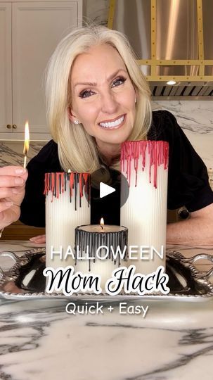 256K views · 12K reactions | 🤩🔥 MOM HACK: HALLOWEEN 🕯️+🖍️ = 👻 Comment: “flame” and I’ll DM you all the things you see me using + my most requested items 🤗 Are you decorating for Halloween? Candidly, I’m running out of steam…after 32 years of non-stop raising kids and counting I need some QUICK + EASY decor inspiration 😂 If you feel the same, this FUN & Almost FREE HACK is for you 🎃

What color crayons would you use? I think purple, orange and green would be super cute and give more of Peanuts Great Pumpkin vibe 🧡

Ps. this would also be super cool on black pillar candles 😉

XO,
Lora

🩷 CHECKOUT my website: LORAfied.com for more!

➡️ @lorafied wherever you are!
⏱ TikTok
📺 YouTube
📌 Pinterest
👍 Facebook

#LORAfied #homemaker #momhacks #HalloweenHacks
 #HalloweenCandles #CandleA Peanuts Great Pumpkin, Black Pillar Candles, Halloween Art Projects, Decorating For Halloween, Halloween Moms, Creepy Halloween Decorations, Michael Jackson Thriller, Easy Decor, Color Crayons