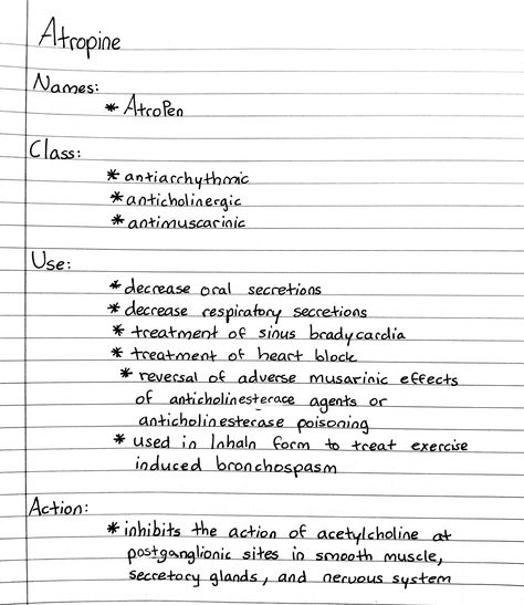 Atropine Tumblr, Medicinal Chemistry Notes, Atropine Pharmacology, Atropine Nursing, Endocrine System Nursing, Handwriting Worksheets For Kids, Medicinal Chemistry, Medical Notes, Nursing Mnemonics