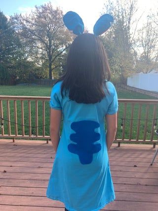 Lilo And Stitch Diy Costume, Stitch Ears Template, Angel Lilo And Stitch Costume, Stitch Costume Ideas, Stitch Disney Costume, Stitch Diy Costume, Blue Costume Diy, Diy Lilo And Stitch Costume, Lilo And Stitch Costume Kids