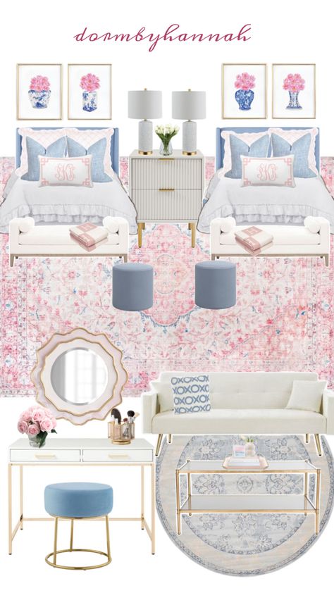 coastal/preppy dorm inspo Luxury Dorm Room, Pretty Dorm Room, Sorority Room, College Dorm Room Inspiration, Dream Dorm Room, Dorm Room Styles, Coastal Preppy, Dorm Inspiration, College Dorm Room Decor