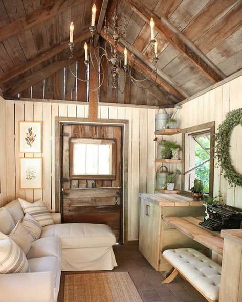 Living in a Shed? An In Depth Guide To Turning A Shed Into A Tiny Home | The Tiny Life Craft Building Ideas, She Shed Interior, Living In A Shed, Shed Office, Shed Decor, Shed Interior, Studio Shed, Colonial Farmhouse, Shed Home