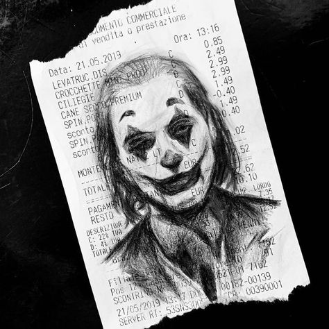 Receipt Art, Joker Art Drawing, Gcse Art Sketchbook, Joker Art, Art Diary, Arte Sketchbook, Pencil Art Drawings, Sketchbook Inspiration, Cool Art Drawings