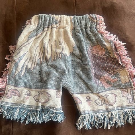 Handmade tapestry shorts Tapestry Shorts Outfit, Tapestry Shorts, Handmade Tapestry, Handmade Tapestries, Clothing Business, Shorts Outfit, Fly Girl, Girl Fits, Swaggy Outfits