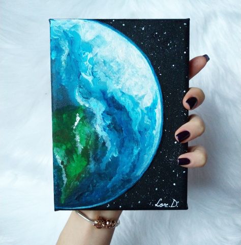 #earth #painting #acrylics #universe #artsylore Earth Painting Acrylic Easy, Planet Painting Ideas, Earth Canvas Painting, Universe Painting Acrylic, Painting Of Earth, Space Painting Galaxy, Galaxy Painting Acrylic, Earth Painting, Painted Earth