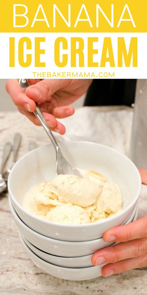 Easy Homemade Banana Ice Cream, Homemade Banana Ice Cream Recipe, Gelato Recipes, Homemade Banana Ice Cream, Coffee Ice Cream Recipe, Banana Ice Cream Recipe, Frozen Treats Recipes, Ice Cream Recipes Machine, Custard Ice Cream