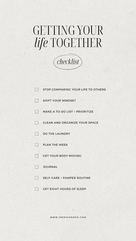 Organisation, Getting My Life Together Aesthetic List, Get Life Together Checklist, Getting Life Together Checklist, Getting My Life Together List Template, Reset Day Checklist, Get My Life Together Checklist, Life Reset Checklist, Getting My Life Together List