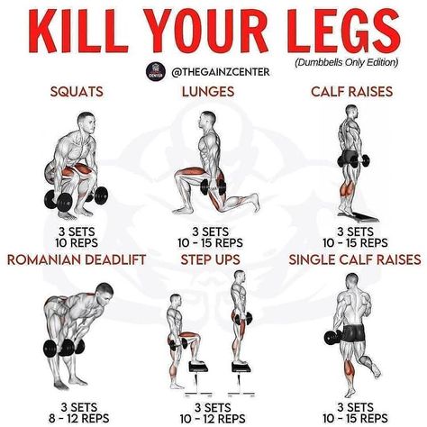 GYM FITNESS TIPS on Instagram: “Leg gains! Thank you for reading this post! If you like the content that I produce, leave a follow for more fitness…” Lower Body Workout For Men, Leg Workouts For Men, Dumbbell Leg Workout, Workout Gym Routine, Leg Workouts Gym, Gym Workout Guide, Full Body Dumbbell Workout, Workout Program Gym, Best Leg Workout