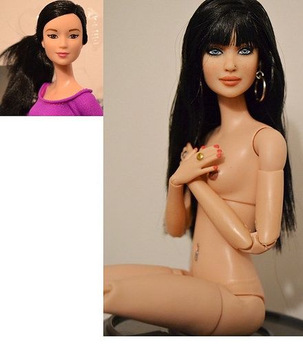 Jolie- Formally the Asian Made to Move Barbie OOAK recreat… | Flickr Doll Repaint Tutorial, Ken Barbie Doll, Made To Move Barbie, Doll Making Tutorials, Custom Barbie, Barbie Outfits, Face Mold, Realistic Dolls, Asian Doll