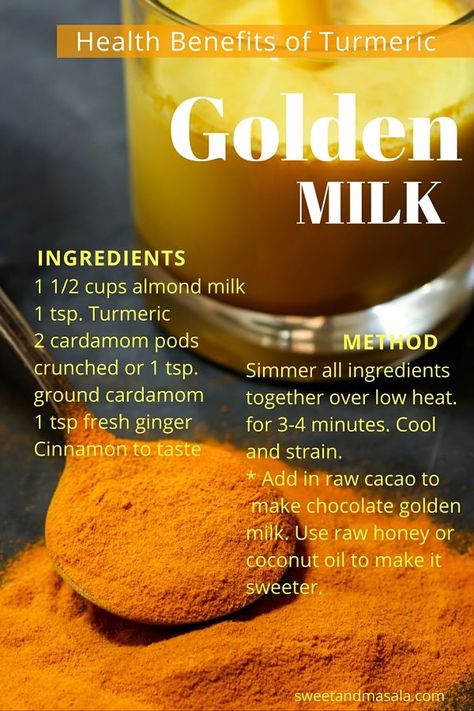 Golden Milk Turmeric Golden Milk, Golden Milk Recipe, Milk Benefits, Kiwi Smoothie, Turmeric Milk, Turmeric Recipes, Turmeric Health Benefits, Turmeric Tea, Golden Milk