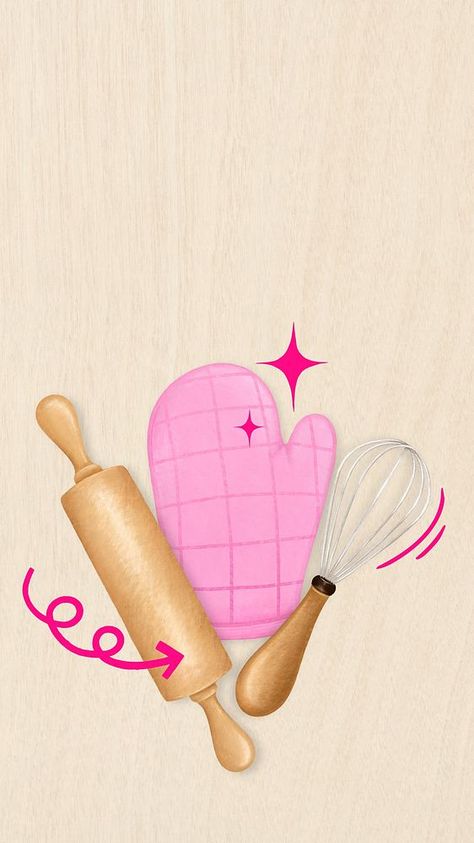 Baking tool aesthetic phone wallpaper, hobby illustration | premium image by rawpixel.com Cooking Wallpaper Aesthetic, Aesthetic Baking Background, Cooking Aesthetic Wallpaper, Baking Aesthetic Wallpaper, Tool Aesthetic, Cooking Wallpaper, Corkboard Ideas, Gloves Illustration, Baking Wallpaper