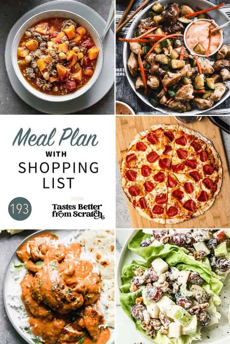 Meal planning just got easier with our delicious and healthy dinner ideas! From weight loss meal plans to family-friendly options, our meal planner is the perfect tool for creating a weekly meal plan that everyone will love. Check out our collection of meal planning recipes and ideas for inspiration! #tastesbetterfromscratch #mealplanideas #weeklymealplans Squash And Sweet Potato Soup, Healthy Eating Planner, Butternut Squash And Sweet Potato, Healthy Meal Planner, Hibachi Chicken, Protein Pizza, Waldorf Salad, Soup Chicken, Vegetarian Meal Plan