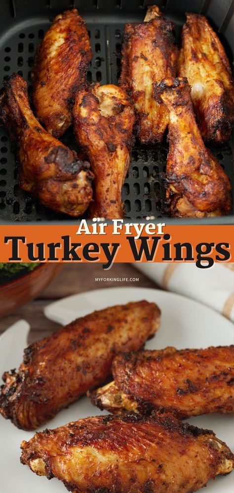 Air Fried Turkey Wings Recipe, Air Fry Turkey Wings, Air Fryer Turkey Wings Recipe, Air Fried Turkey Wings, How To Cook Turkey Wings, Air Fryer Turkey Wings, Turkey Wing Dinner Ideas, Turkey Wings Air Fryer, Smoked Turkey Wings Recipes