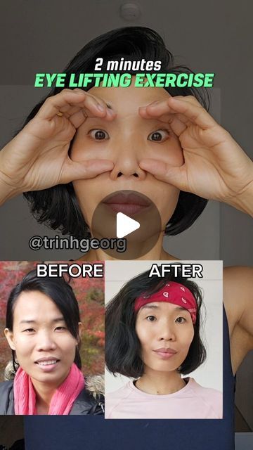 65K views · 3.6K likes | Trinh Georg on Instagram: "The eye exercise regimen has noticeably lifted and brightened the appearance of my eyes. They now appear more alert, vibrant, and refreshed, reflecting a newfound sense of vitality and energy. #eyes #eyelifting #eyelidlift #nomoreeyebags #trinhgeorg #trinhgeorgg #eyeexercise" One Eye Bigger Than The Other, Eye Exercises For Beautiful Eyes, Bigger Eyes Exercise, Eye Health Remedies, Yoga Face, Exercise Regimen, Face Massage Techniques, Bigger Eyes, Eyelid Lift