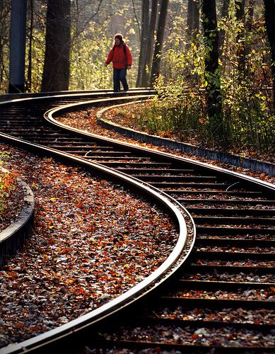 S curve: its when a picture has the S line in a picture and i picked this one because the train tracks have the S curve Lines In Photography, Straight Photography, Person Walking, Composition Techniques, Leading Lines, Photography Composition, Line Photography, Photo Class, Photo Composition