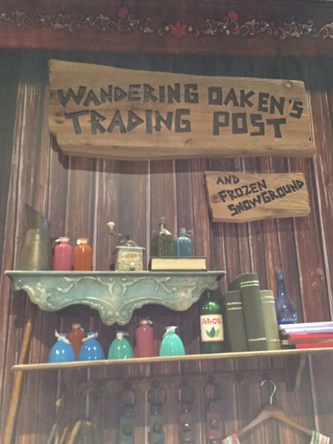 Disney's Wandering Oaken's Trading Post - Living a Disney LifeLiving a Disney Life Oaken Trading Post, Wandering Oaken Trading Post, Frozen Jr Musical Props, Frozen Props Diy, Frozen Jr Set Design Ideas, Frozen Jr Musical Set Design, Frozen Jr Props, Frozen Musical Set, Frozen Jr Set Design