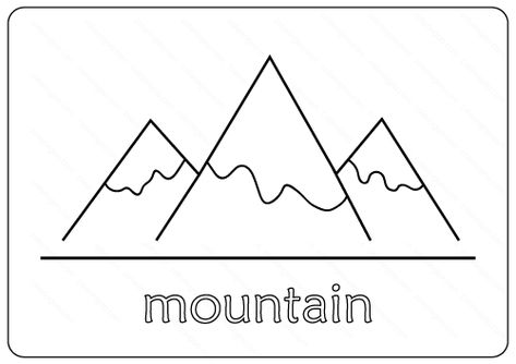 Printable Mountain Coloring Pages PDF Mountain Templates Free Printable, Corduroy Activities, Mountain Coloring Pages, Mountain Craft, Preschool Materials, Addition Coloring Worksheet, Boys Crafts, Teaching Gratitude, Books Pages