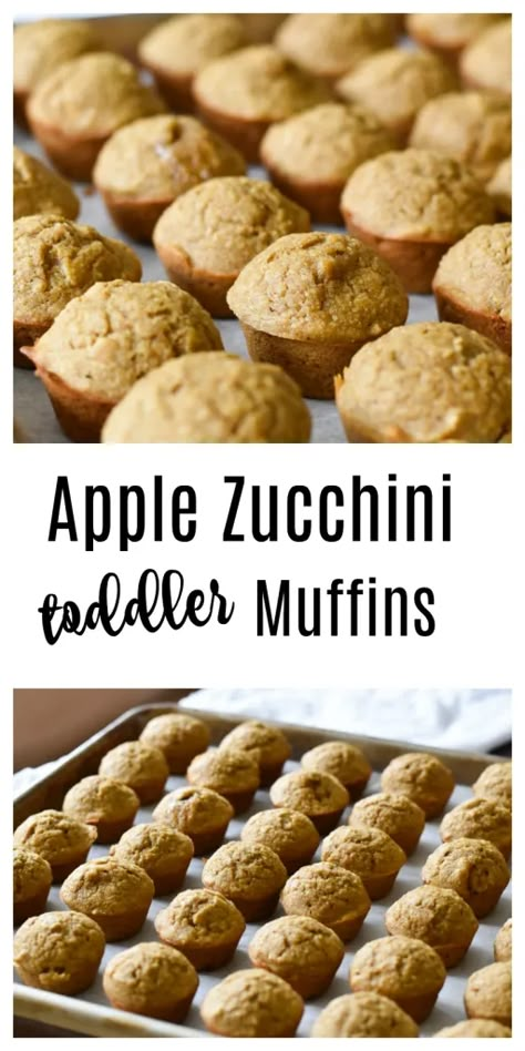 Apple Zucchini Toddler Muffins | With Two Spoons Apple Zucchini, Toddler Muffins, Broccoli Fritters, Veggie Muffins, Muffins Easy, Apple Muffins, Healthy Toddler Meals, Toddler Snacks, Toddler Meals