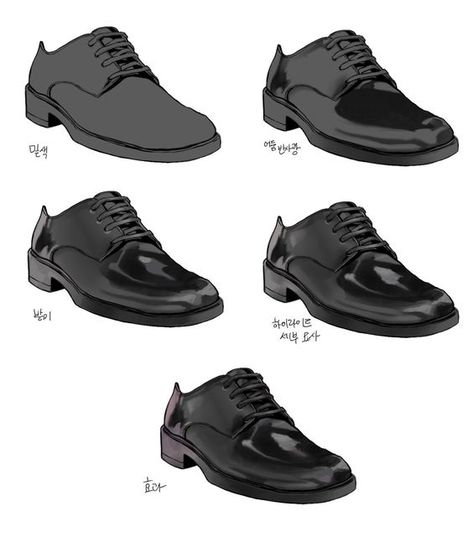 Detailing Loafers1 Illustration showing five types of black dress shoes with different textures and finishes, demonstrating style variations. | Sky Rye Design Sneakers Art Reference, Dress Shoes Reference, Shoe Reference Drawing, Shoes Reference Drawing, Shoe Drawing Ideas, Shoes Drawing Reference, Shoes Reference, Shoe Drawing, Improve Your Drawing Skills