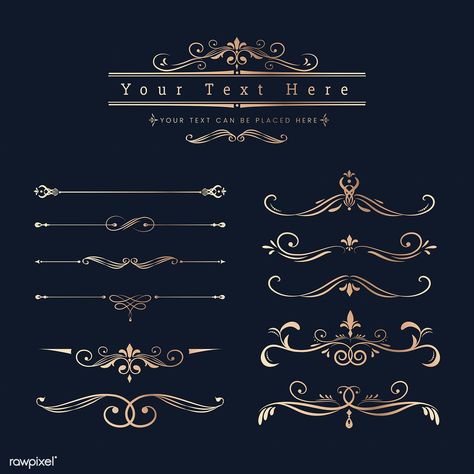 Decorative calligraphic ornaments vector set | free image by rawpixel.com / Aum Calligraphy Ornaments, Elemental Design, Banner Frame, Page Dividers, Free Vector Backgrounds, Ornamental Design, Logo Banner, Motif Art Deco, Instruções Origami