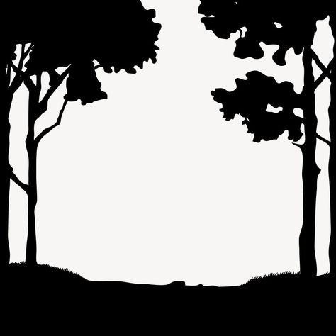 Forest silhouette background, nature frame | free image by rawpixel.com Forest Silhouette Painting, Silhouette Forest, Nature Frame, Shadow Tree, Silhouette Background, Landscape Silhouette, Frame Silhouette, Forest Room, Tree Borders