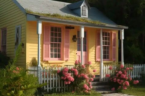 Shutter Colors For a Yellow House (Best Paint Combinations) - Designing Idea Yellow House Shutter Colors, Best Paint Combinations, Yellow House With Shutters, House Shutter Colors, Coastal Exterior, Shutter Colors, Painting Shutters, Haint Blue, Black Shutters