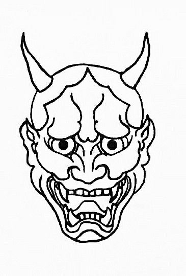 Tom And Jerry Tattoo, Tattoo Design Minimalist, Japanese Theatre, Tattoo Designs With Meaning, Jerry Tattoo, Hannya Mask Tattoo, Demon Mask, Oni Demon, Hannya Mask