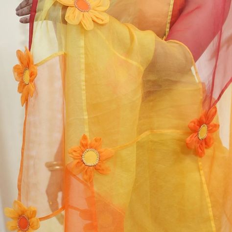 Light weight silk organza in a radiant yellow hue with deep orange accents and handcrafted floral details on the pallu this saree is designed to make a statement . Shop now: www.mohifashion.com . . . . . . #saree #sareelove #festivefashion #sustainable Deep Orange, Orange Accents, Silk Organza, Indian Wear, Festival Fashion, Wedding Dresses, Shop Now, Saree, Silk