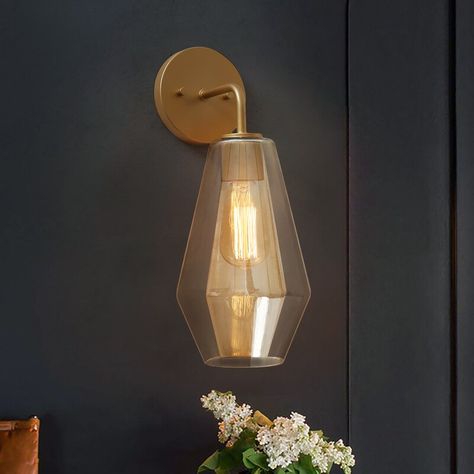 Everly Quinn Riitta Iron Armed Sconce & Reviews | Wayfair Scones Wall Lights, Hanging Sconces In Bedroom, Hallway Lights Wall, Vintage Bathroom Sconces, Mantle Sconces, Lakehouse Lighting, Powder Room Sconces, Sconces In Kitchen, Bedroom Wall Sconces