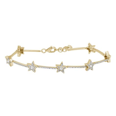 14K Gold Diamond .87 Cts Length 6" + 1" extension Please allow 8 weeks for delivery. All prices are in US Dollars. Pave Bracelet, Classy Jewelry, Chain Extenders, Jewelry Lookbook, Diamond Star, Star Bracelet, Jewelry Inspo, Dream Jewelry, Tennis Bracelet