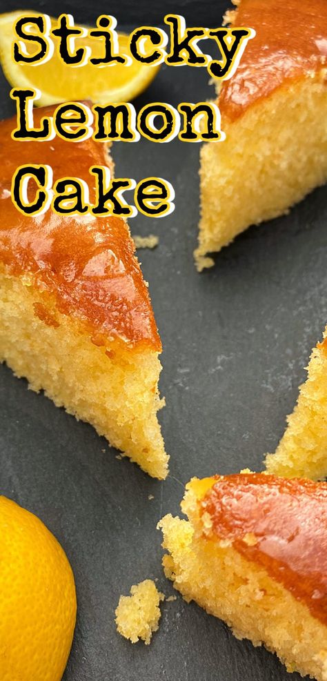 Homemade Cake Recipe, Lemon Syrup Cake, Sticky Cake, Best Lemon Cake Recipe, Moist Lemon Cake Recipe, Lemon Sweets, Recipe Using Lemons, Lemon Cake Mix Recipe, Lemon Cake Easy