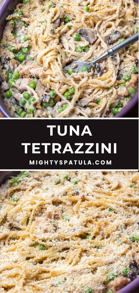 Tuna Tetrazzini – Mighty Spatula Can Tuna Recipes Dinners, Tuna Tetrazzini Easy, Tuna Tettrazini, Tuna Fish Recipes Canned, Tuna Alfredo Pasta, Tuna Hotdish, Tuna Tetrazzini Recipe, Tuna Dinner Ideas, Tuna Pasta Recipes