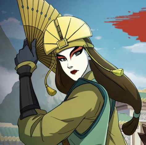 Avatar Kyoshi Drawing, Avatar Kyoshi Cosplay, Avatar The Last Airbender Profile Pic, Avatar Kyoshi Pfp, Kyoshi Warrior Oc, Kiyoshi Avatar, Avatar Kyoshi Art, Avatar Kyoshi Fanart, Avatar Kyoshi Tattoo