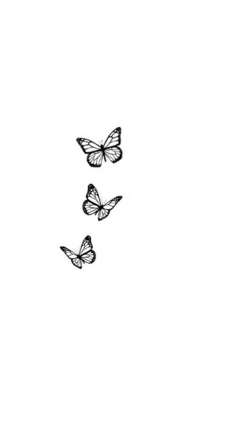 Black And White Butterflies Tattoo, 3 Small Butterflies Tattoo On Wrist, Small Butterflies Tattoo Design, Butterfly Word Tattoo, Small Tattoo Ideas Butterfly, Sicilian Tattoos For Women, Simple Tattoos Butterfly, Butterfly Tattoo Designs Simple, Basic Butterfly Tattoo