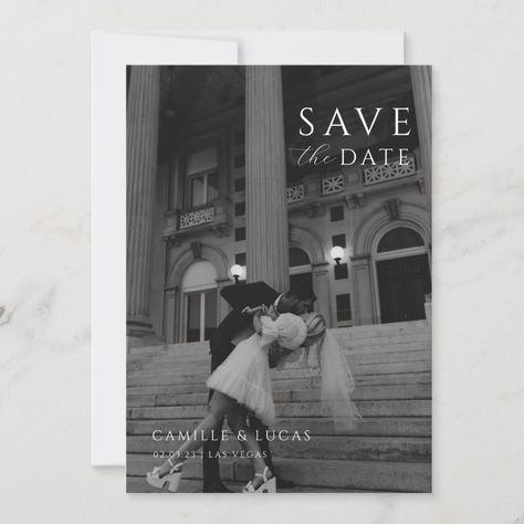 Are you looking for a modern minimal save the date template? Look no further! This template is perfect for anyone who wants to create a unique and beautiful save the date. You can choose to include a photo or not, and you can also customize the text to fit your needs. Plus, it's easy to download and instant-download so you can get started right away! Vintage Save The Date Zazzle, Wedding Save The Date Picture Ideas, Save The Date Magnets Pictures, Simple Save The Date Picture, Save The Date Ideas For Weddings Photos, Timeless Wedding Save The Dates, Classic Save The Date With Photo, Save The Dates Without Photo, Save The Date Ideas Timeless