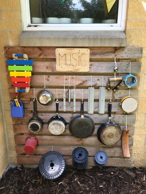 Outdoor Music Area, Eyfs Outdoor Area, Backyard Playset, Outdoor Learning Spaces, Outdoor Play Spaces, Outdoor Nursery, Outdoor Play Areas, Sensory Garden, Outdoor Music