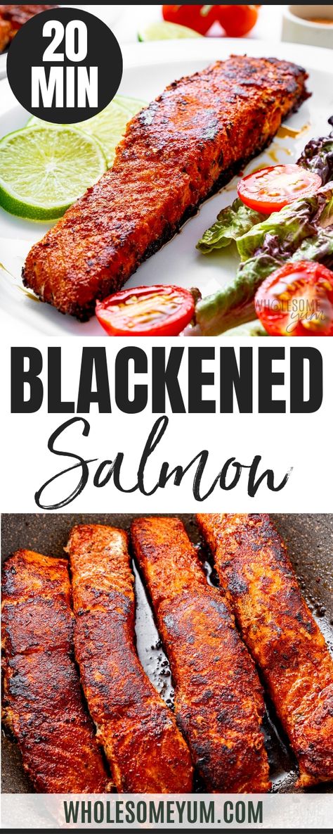 Homemade Blackened Seasoning, Lime Butter Sauce, Blackened Salmon Recipes, Salmon Dinner Ideas, Dinner Ideas For Family, Lime Butter, Blackened Seasoning, Blackened Salmon, Keto Seafood