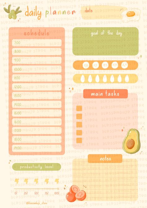 Kawaii Planner Template, Good Notes Daily Planner, Timetable Design, Digital Planner Ideas, Planner Diario, Daily Routine Planner, Study Planner Printable, Kawaii Planner, Planner To Do List