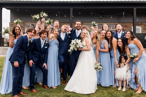 Navy Groomsmen Blue Bridesmaids, Navy Suits Wedding Bridesmaid, Navy Suits Blue Bridesmaids, Weddings With Navy Blue Suits, Navy Blue Suits And Bridesmaid Dresses, Light Blue Tie With Navy Suit, Light Blue Bridesmaid Dresses With Navy Suits, Navy Suit Light Blue Bridesmaids, Navy Suit With Bridesmaid Dress