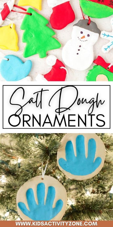 Make these adorable Salt Dough Ornaments with our easy salt dough recipe. This classic craft is perfect for an easy Christmas craft. They make great homemade gifts and keepsakes to treasure for years to come. Salt Dough Ornaments Recipe, Dough Crafts, Dough Art, Handprint Christmas Tree, Salt Dough Crafts, Easy Christmas Craft, Salt Dough Recipe, Handprint Ornaments, Handprint Christmas