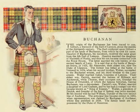 Clan Buchanan, Scottish Clans, Royal House, Stirling, Vintage Coat, Kilt, Tartan, Scotland, Castle