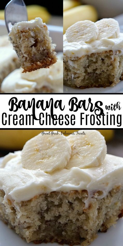 Banana Cake Bars With Cream Cheese Frosting, Banana Bars With Frosting, Banana Squares Cream Cheese, Best Banana Bars With Cream Cheese Frosting, Banana Nut Bars With Cream Cheese Frosting, Ooey Gooey Banana Bars, Banana Bars Cream Cheese Frosting, Banana Bread Brownies With Cream Cheese Frosting, Banana Cookies With Cream Cheese