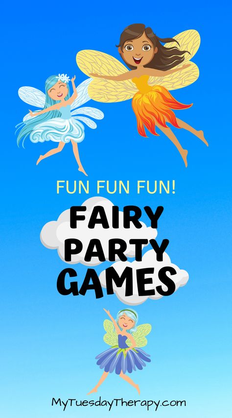 Fairy Themed Games, Fairy Obstacle Course, Pin The Wings On The Fairy Game, Fairy Party Games Activities, Fairy First Birthday Party Games, Fairy Camp Ideas, Fairy Birthday Party Games, Fairy Games For Kids, Fairy Games For Party