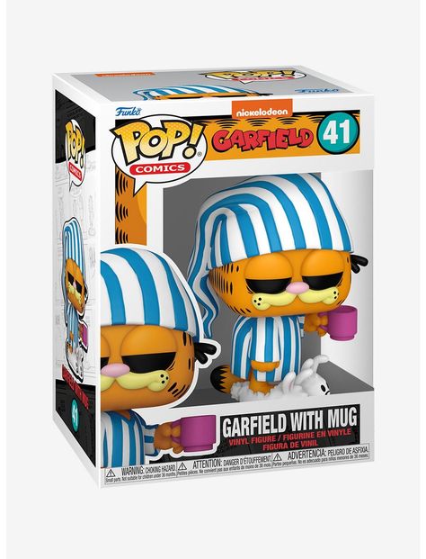 Funko Garfield Pop! Comics Garfield With Mug Vinyl Figure | Hot Topic Food Funko Pop, Garfield Collection, Игрушки Funko Pop, Funko Pop Dolls, Garfield Cat, Garfield Comics, Funk Pop, Not A Morning Person, Funko Pop Toys