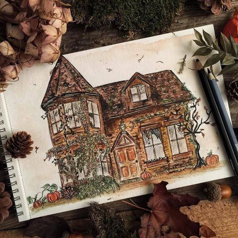 수채화 그림, Arte Sketchbook, Sketchbook Art, Fall Home, Art Inspiration Painting, Sketchbook Art Inspiration, Whimsical Art, Art Sketchbook, Aesthetic Art